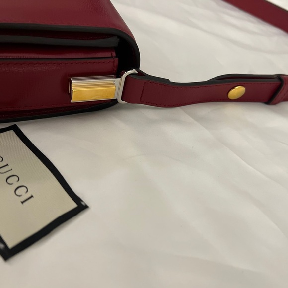 Gucci Sylvie 1969 leather shoulder bag in red NWT - Picture 7 of 9